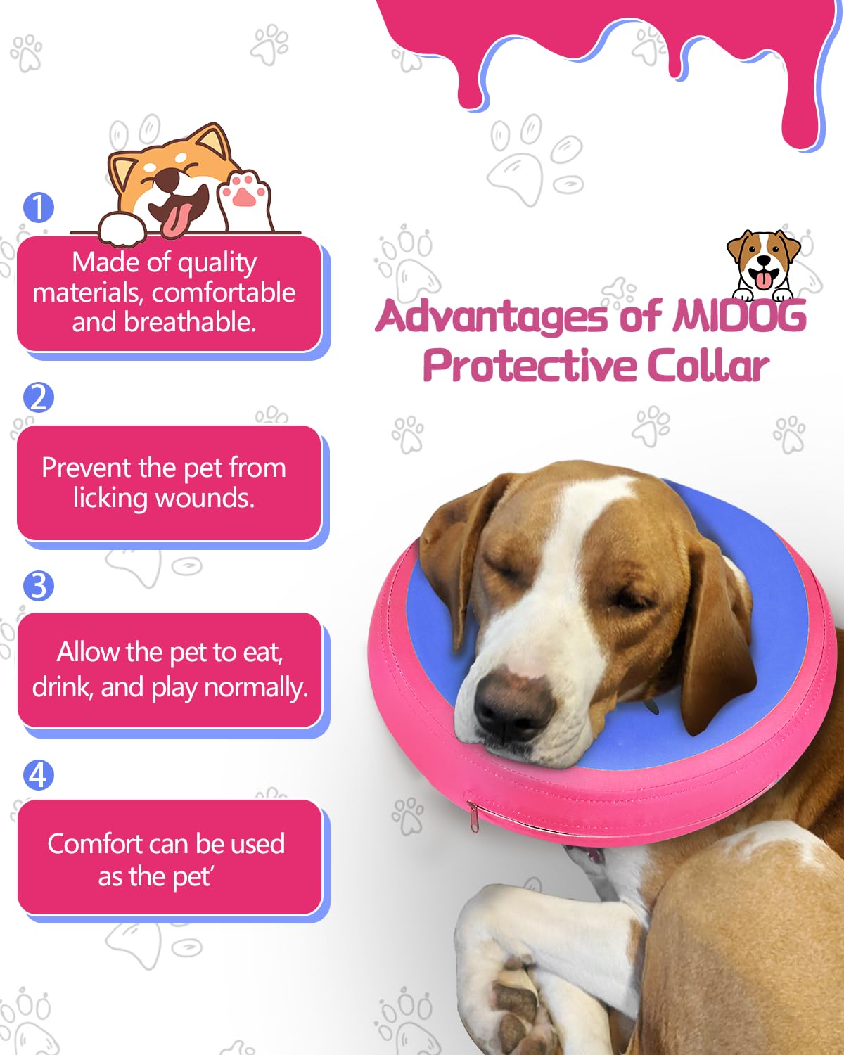 Midog collar inflable con hebilla ajuste durable: seguro para uso diario