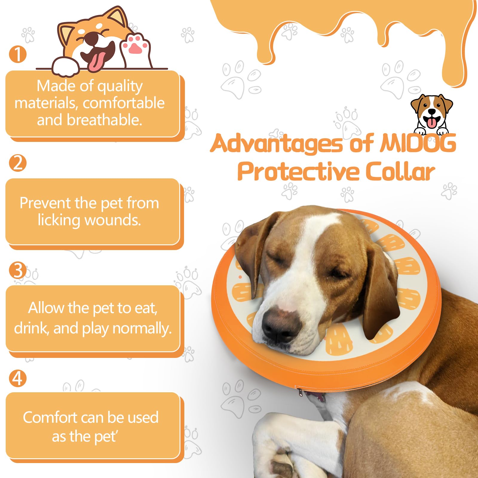 MIDOG collar inflable para gatos, evita lamerse y facilita descanso