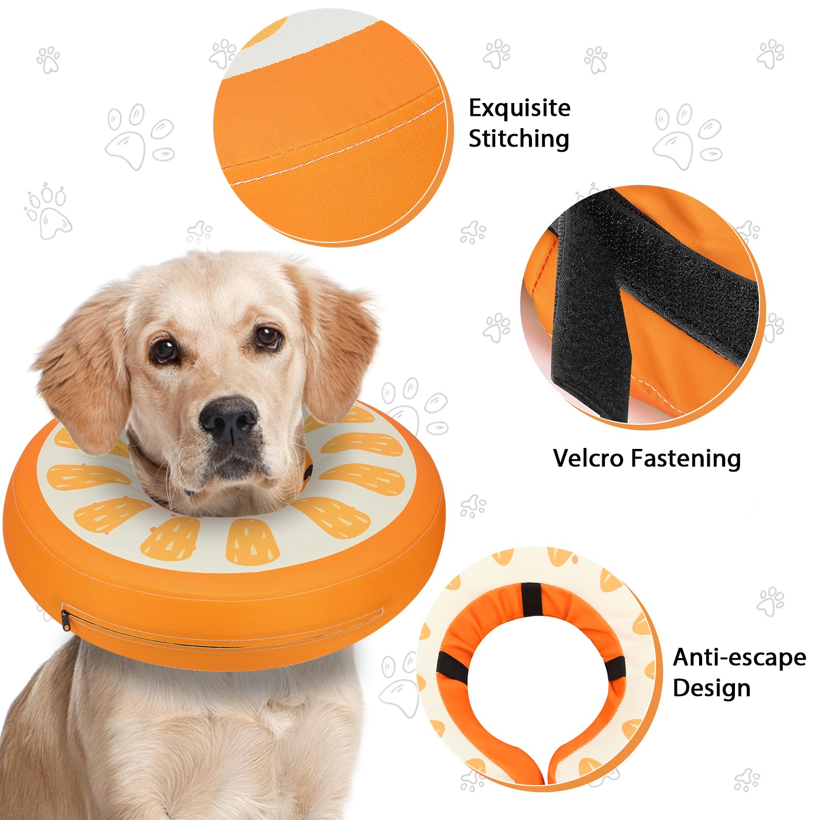 MIDOG collar inflable suave para perro mediano, permite comer y beber