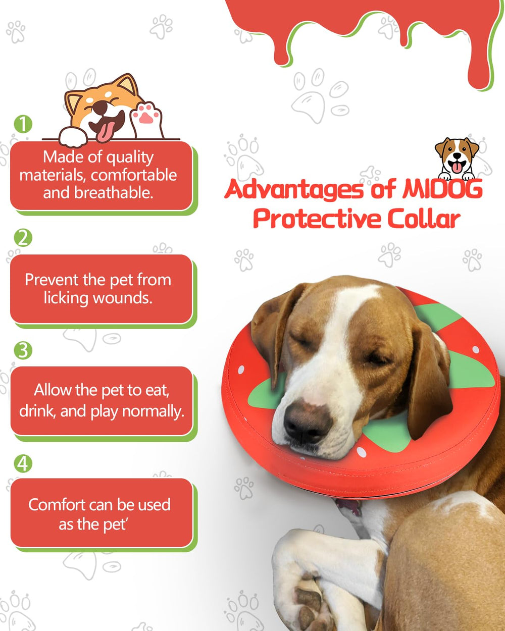 MIDOG collar inflable suave en dona, reposo cómodo para dormir sin bloquear la visión.