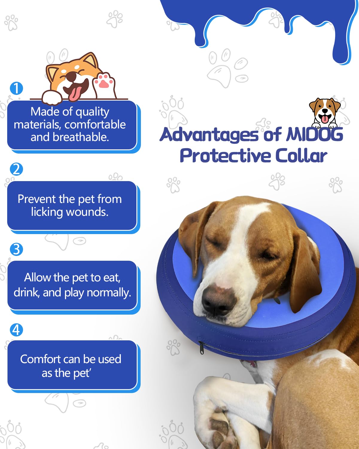 MIDOG collar inflable suave donut permite dormir cómodo y sin estrés