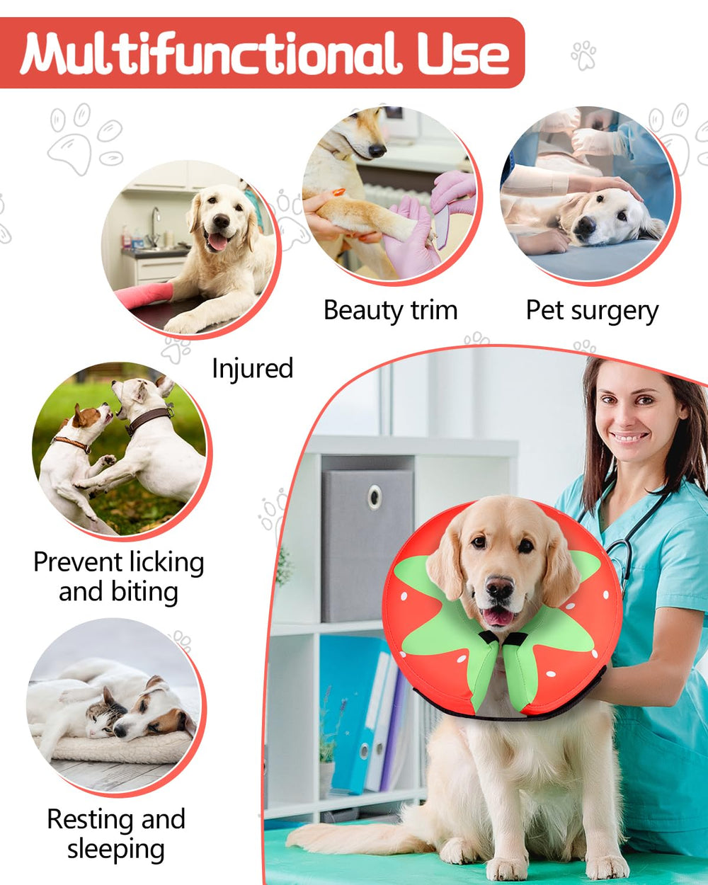 MIDOG collar inflable facilita usar en casa y durante paseos diarios.