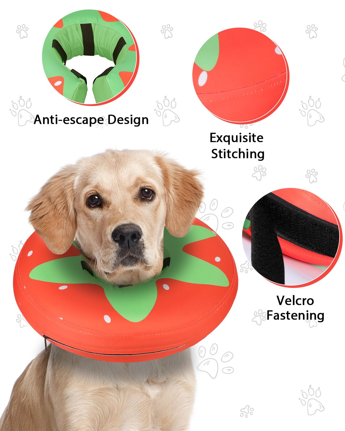 MIDOG collar inflable ofrece visión clara para comer, beber y moverse libremente.