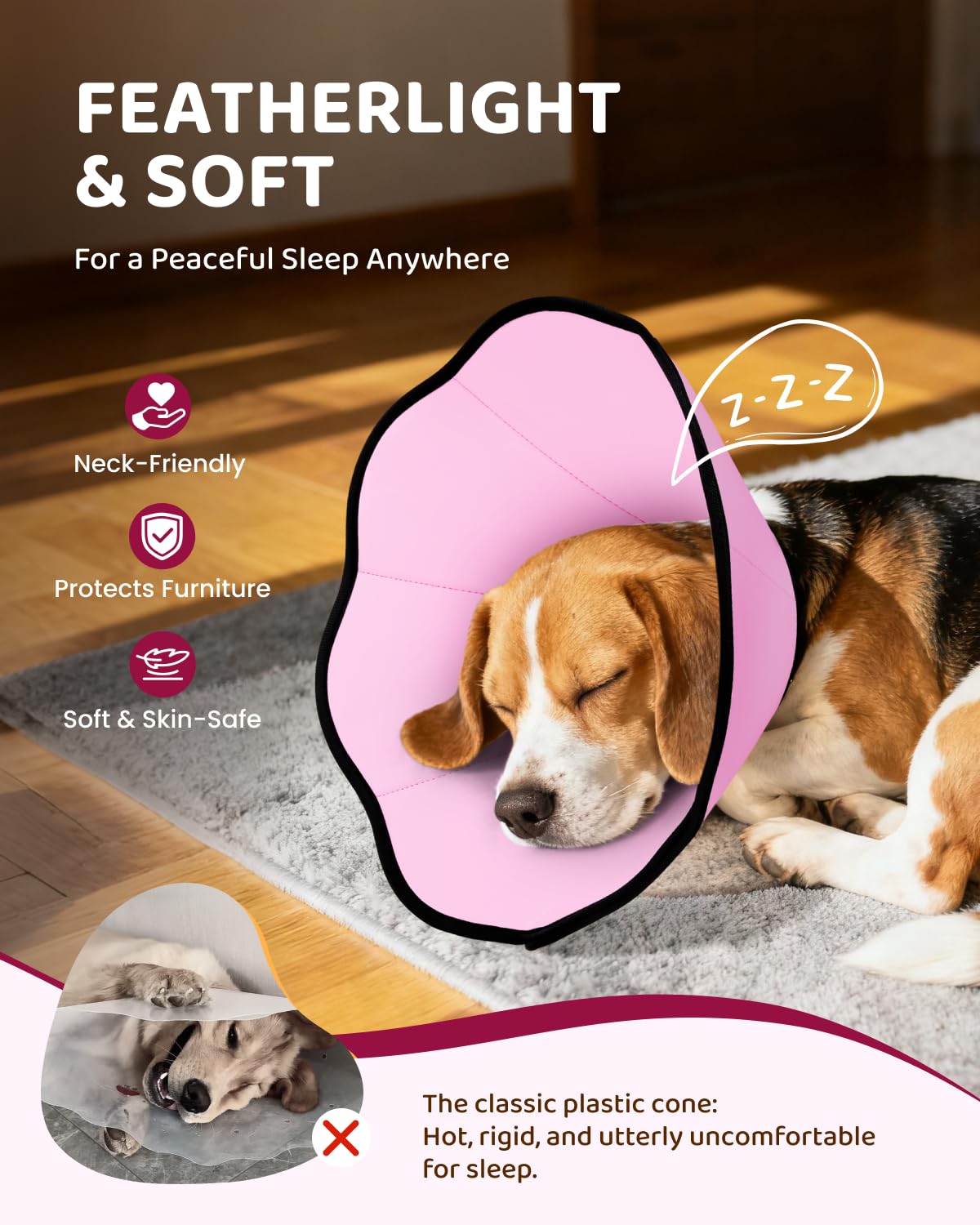 MIDOG collar suave protege heridas del perro sin irritación durante la recuperación