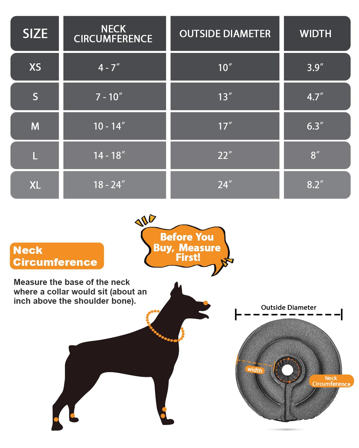 MIDOG donut gris para recuperación canina, diseño suave y práctico.