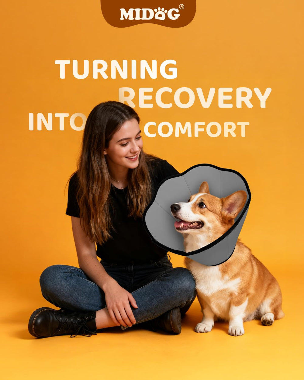 Cono MIDOG para uso diario, cómodo y seguro durante la recuperación