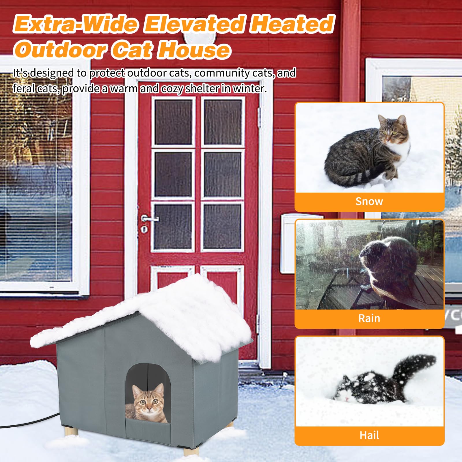 Midollarle casa-gato-caliente-exterior-base-elevada evita humedad del suelo.