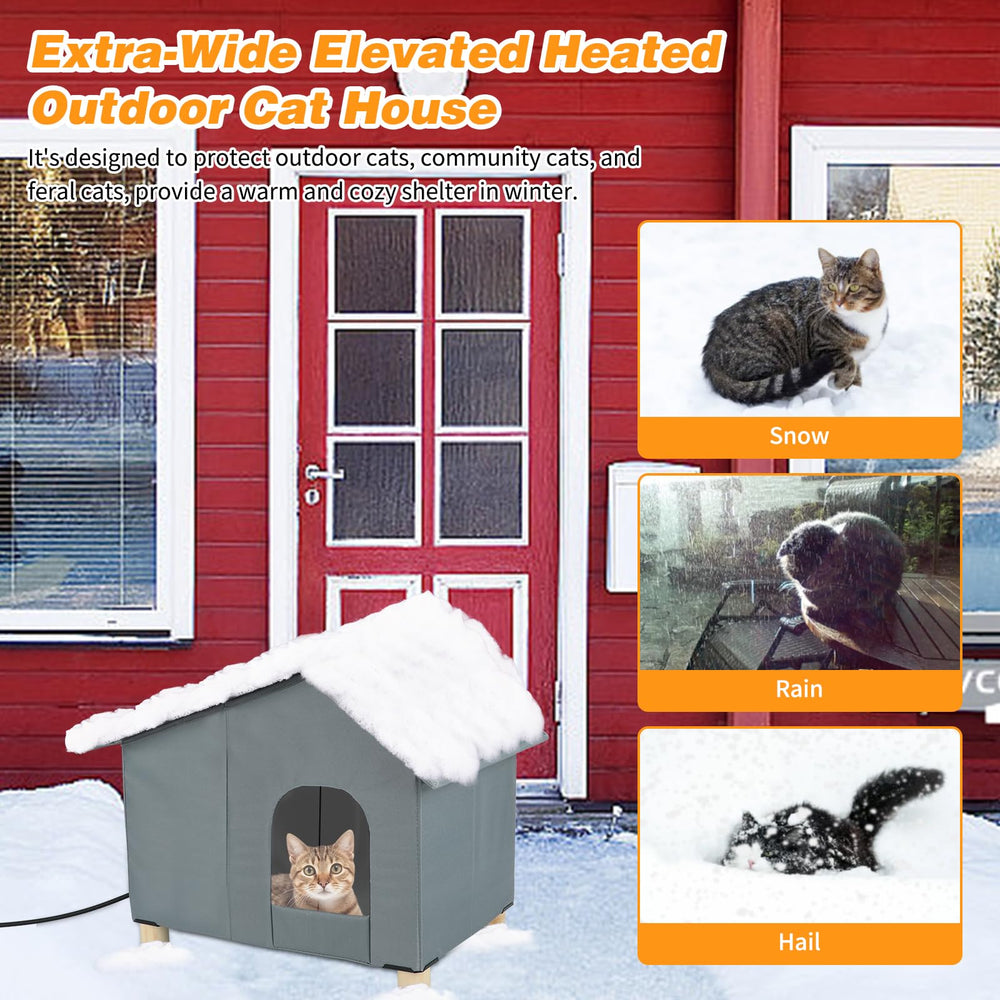 Midollarle casa-gato-caliente-exterior-base-elevada evita humedad del suelo.
