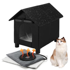 Casa Gatos Midollarle exterior elevada con calefacción para clima frío