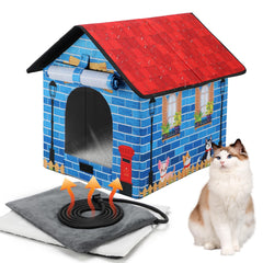 Casita Midollarle caliente exterior con entrada doble para gatos