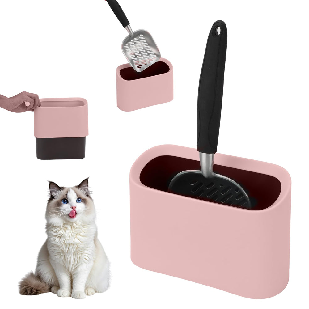 Midollarle escoba de arena para gato con mango curvo, duradera y cómoda.