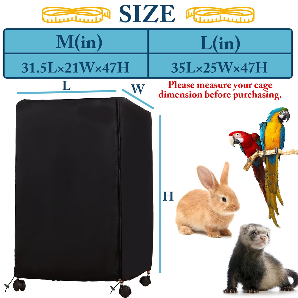 Funda MIEUXLLEY para jaula de aves con cremallera frontal para ajustar la luz.