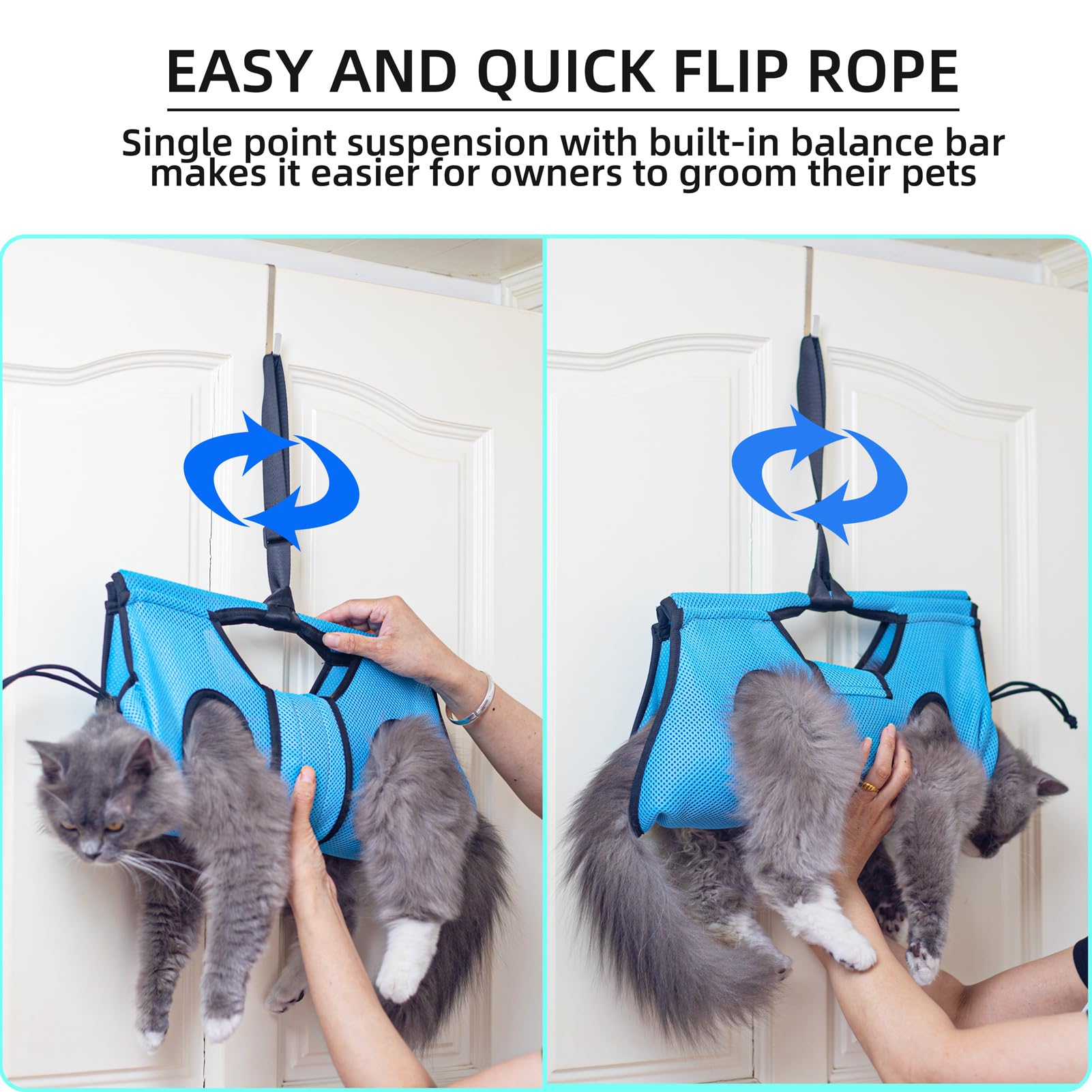 MIFNRO conjunto portátil con hamaca plegable y accesorios para grooming en casa.