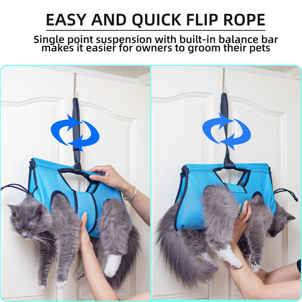 MIFNRO conjunto portátil con hamaca plegable y accesorios para grooming en casa.
