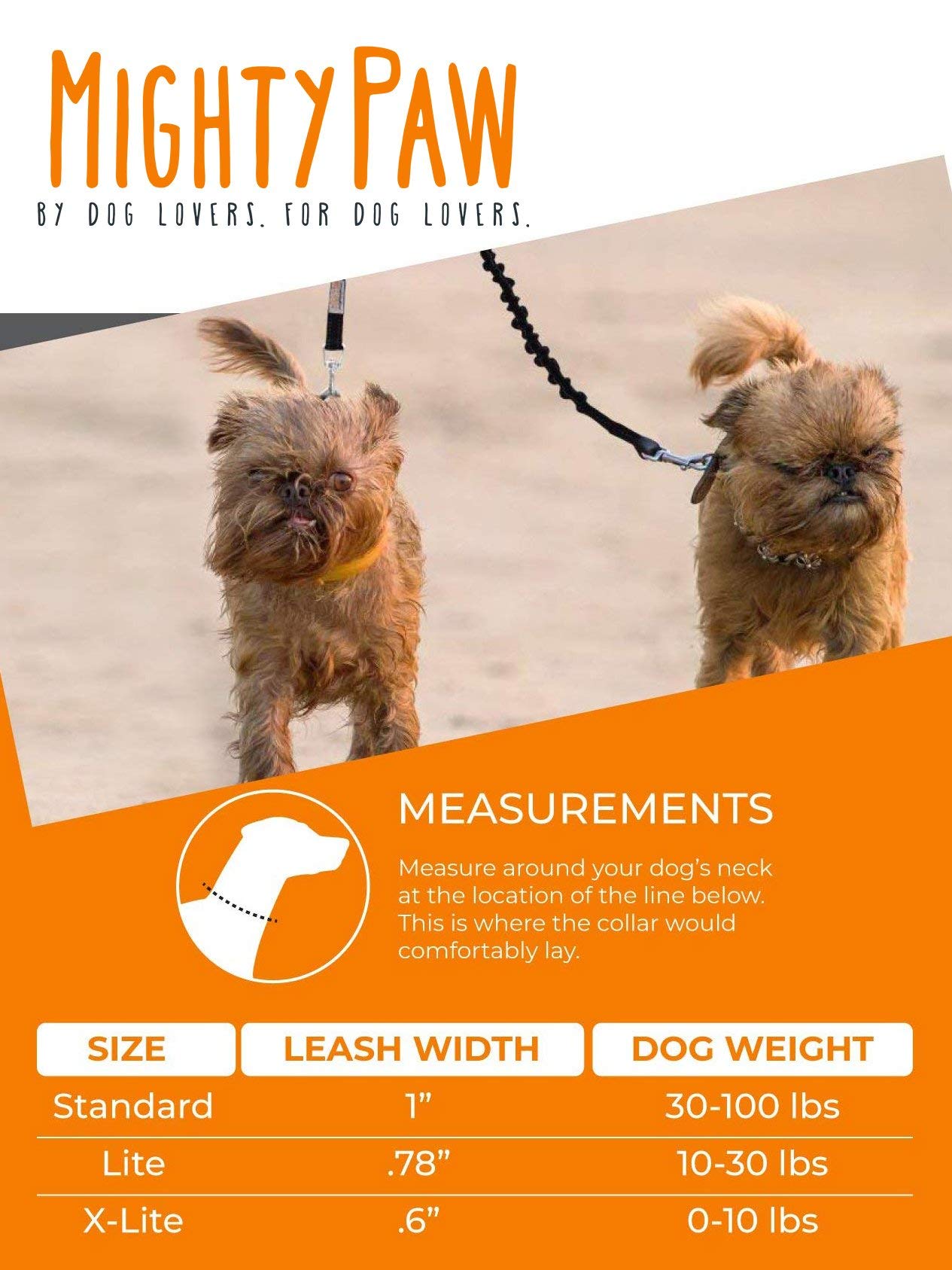 Mighty Paw BungeeX2 absorcion de fuerza para paseos con menos esfuerzo.