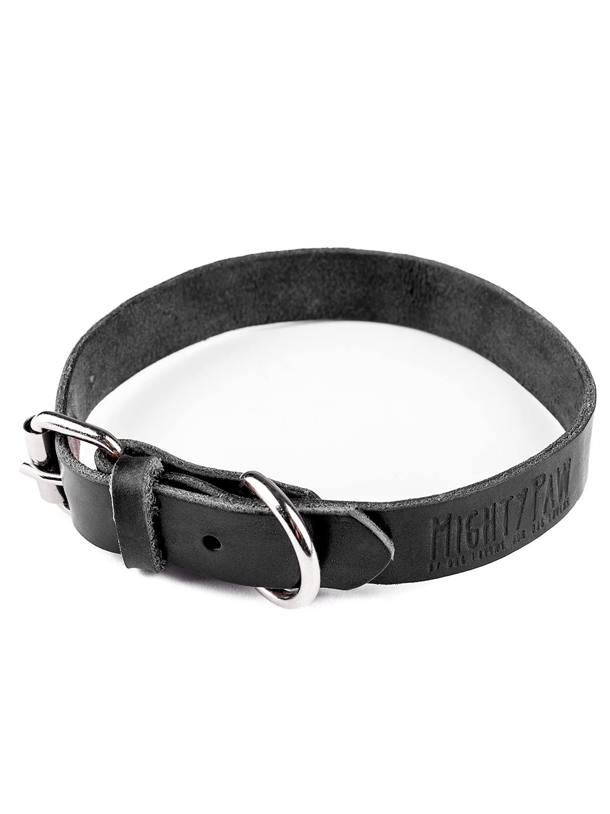 Collar Mighty Paw en cuero desgastado para un look moderno y cómodo.