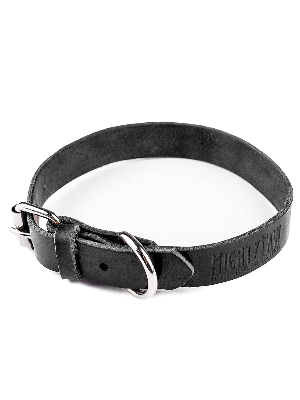 Collar Mighty Paw en cuero desgastado para un look moderno y cómodo.