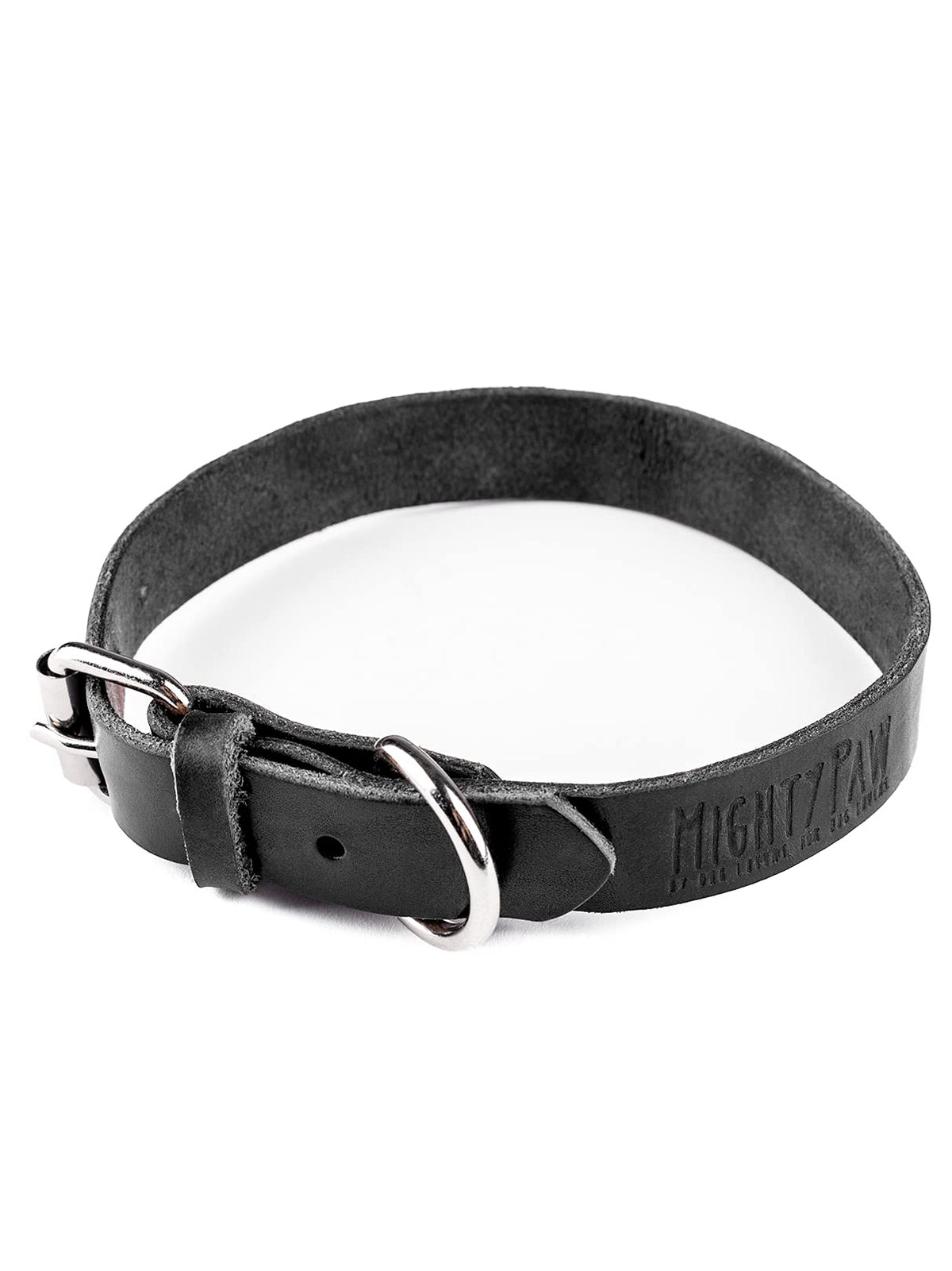 Collar Mighty Paw en cuero desgastado para un look moderno y cómodo.