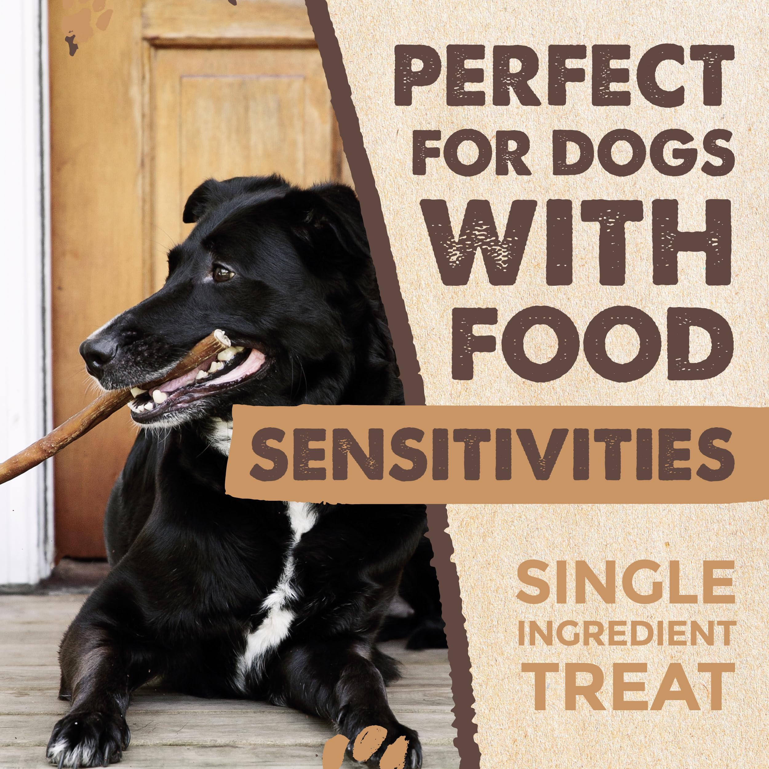 Mighty Paw Naturals Bully Sticks, 25 unidades para uso diario en hogares con varias mascotas