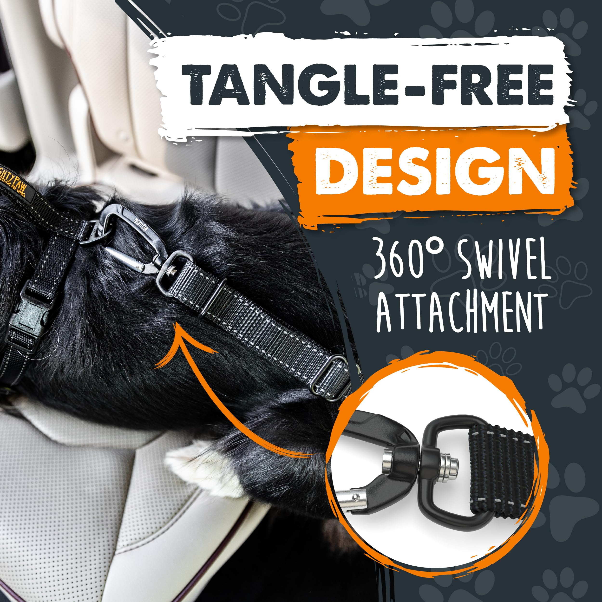 Mighty Paw seguridad en coche: compatible con arnés homologado.