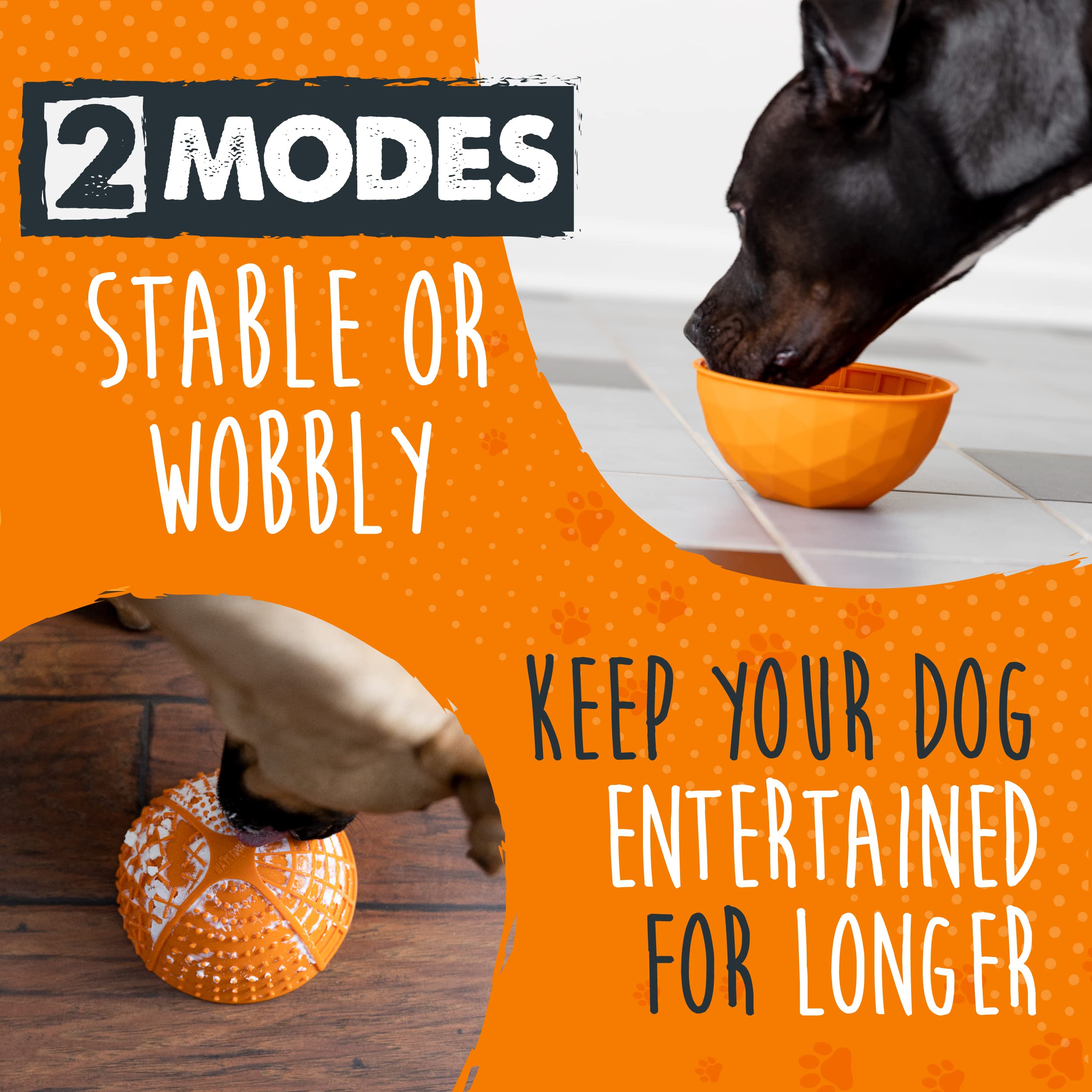 Mighty Paw tazón lento para perros con texturas para salud bucal y juego
