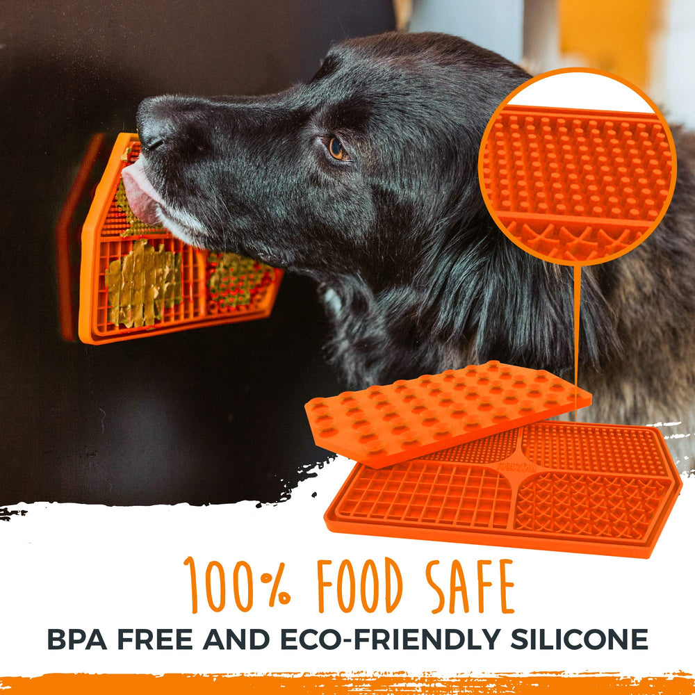 Mighty Paw Lick Pad con ventosas fuertes, se adhiere fácilmente durante el baño.