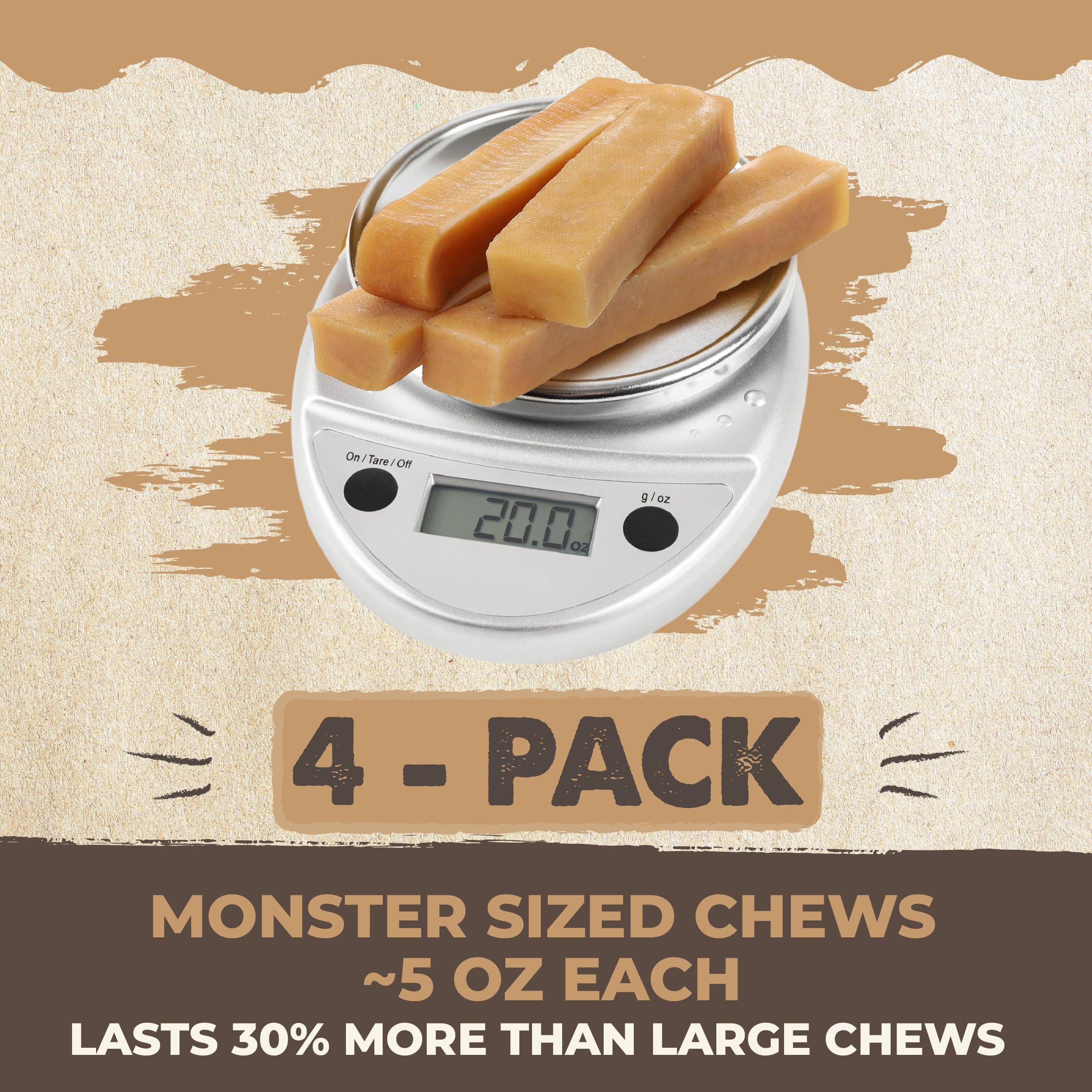  Mighty Paw Yak Cheese textura dura para masticación prolongada