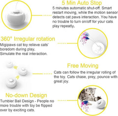 Migipaws base bola giratoria: recurso para juego continuo que atrae la curiosidad del gato