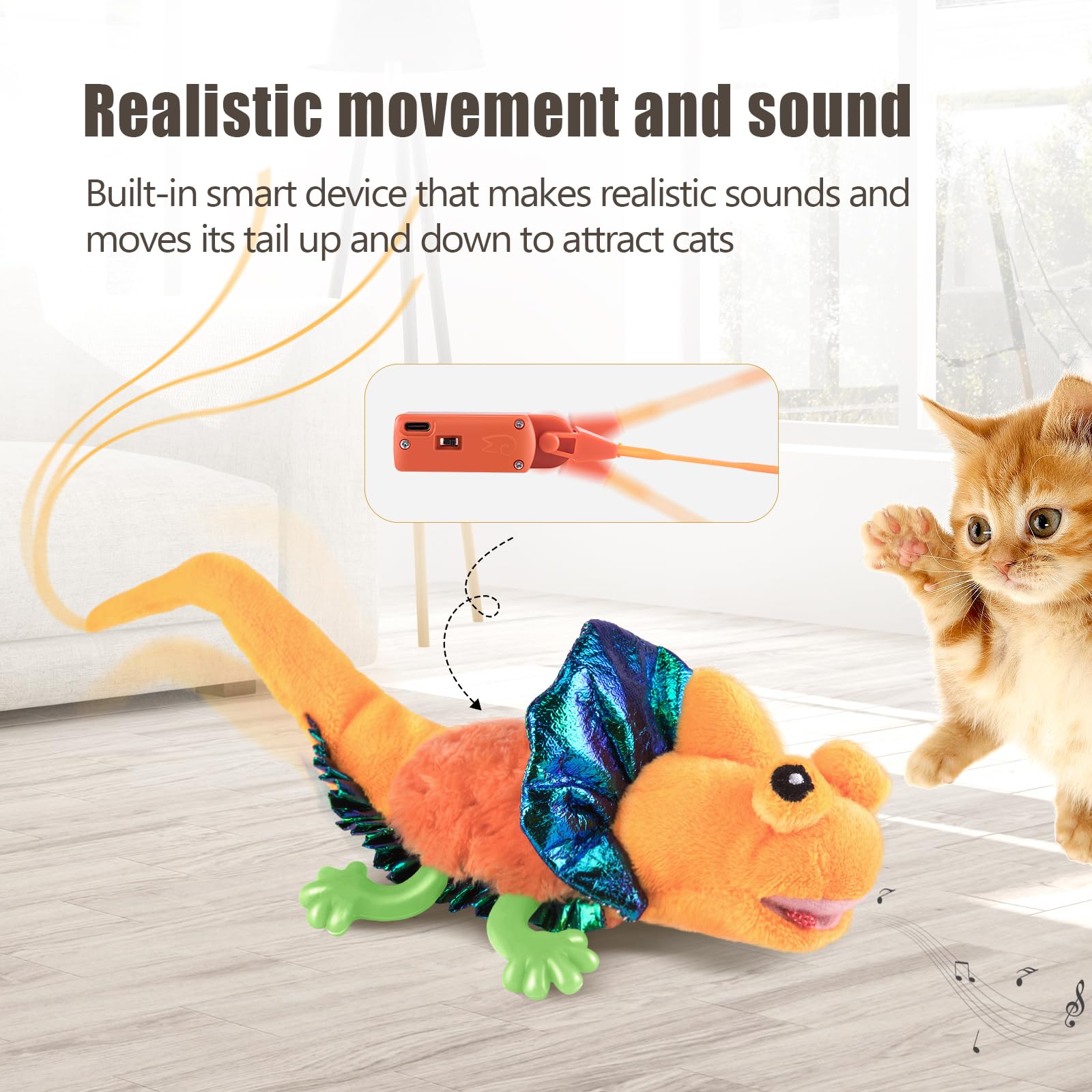 Migipaws Lagarto activacion tactil irregular: juego autónomo cuando estás ocupado.