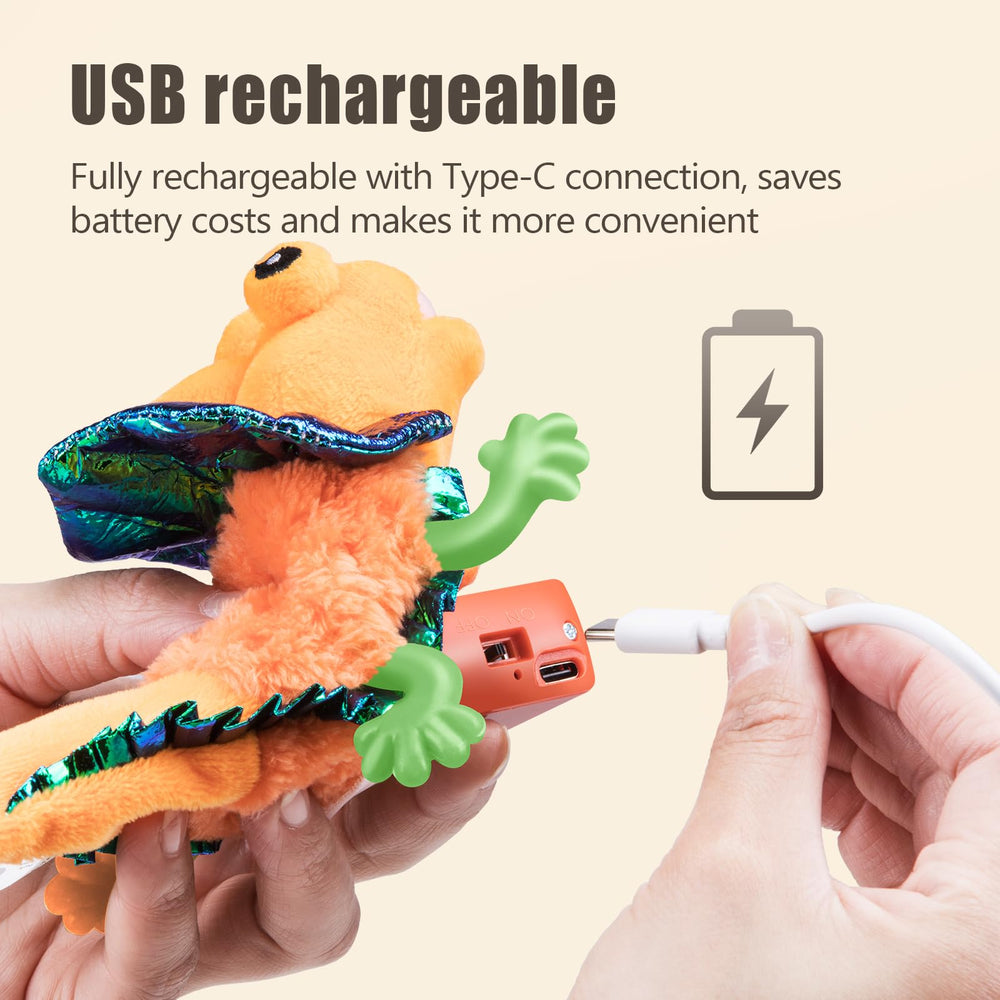 Migipaws Lagarto carga usb incorporada: recarga fácil con USB para menos interrupciones.