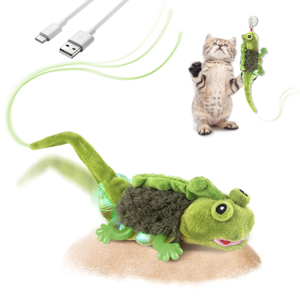 Migipaws lagarto-juguete interactivo para gatos, ideal para ejercicio y curiosidad.
