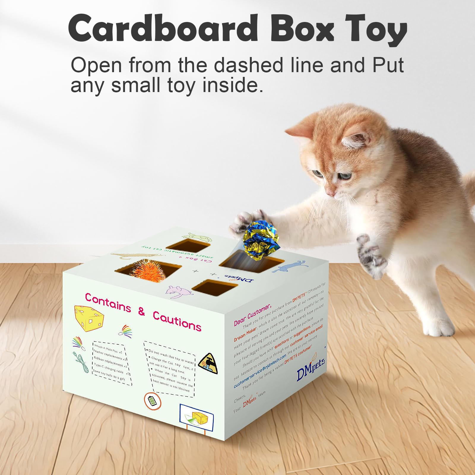 Migipaws MigiBox con sensor de movimiento juega solo dentro de casa.