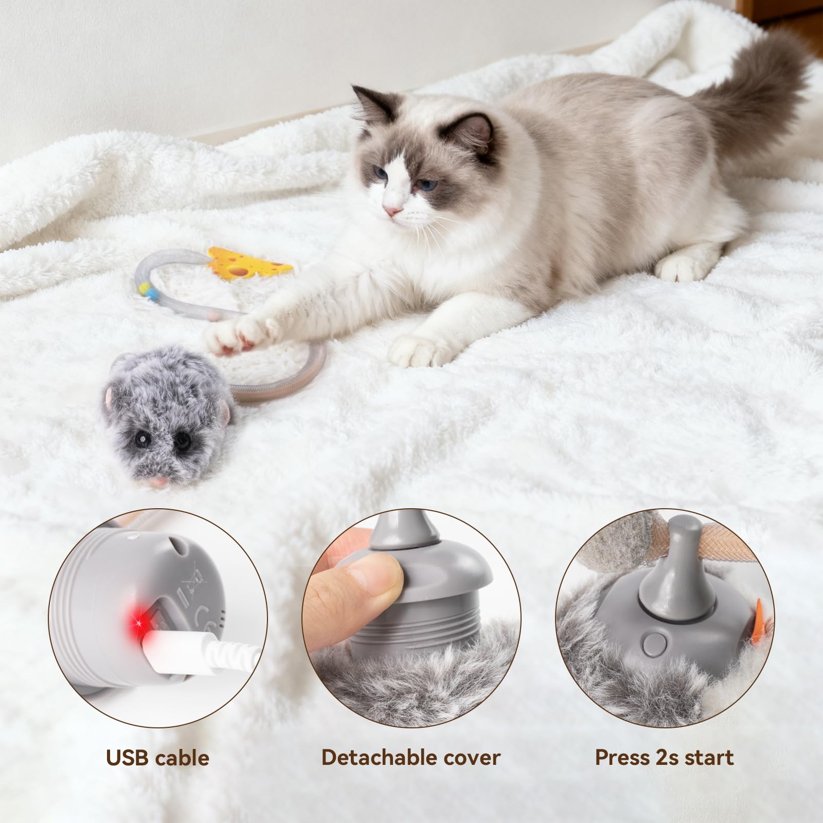 Migipaws MigiMouse inserto de catnip reemplazable para renovar interés.
