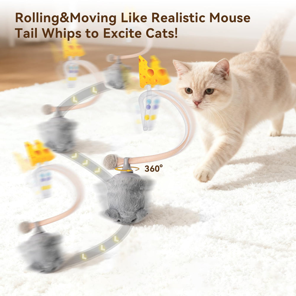 Migipaws Migimouse: cola en movimiento para juego interactivo de gatos.