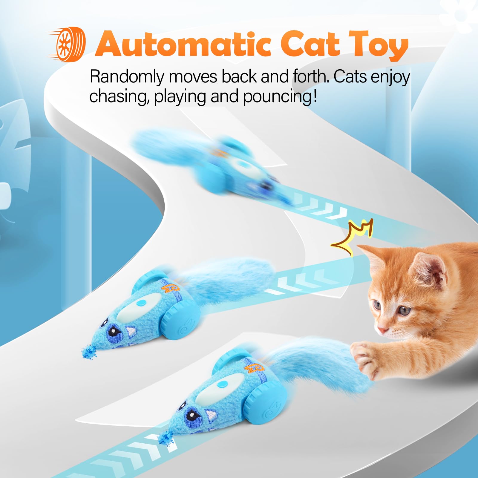 Migipaws Juguete Inteligente, programa automático para juego intermitente y exploración.