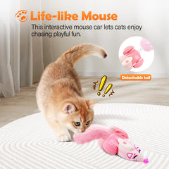 Migipaws ratón-interactivo con ruedas silenciosas, movimiento suave para gatos curiosos