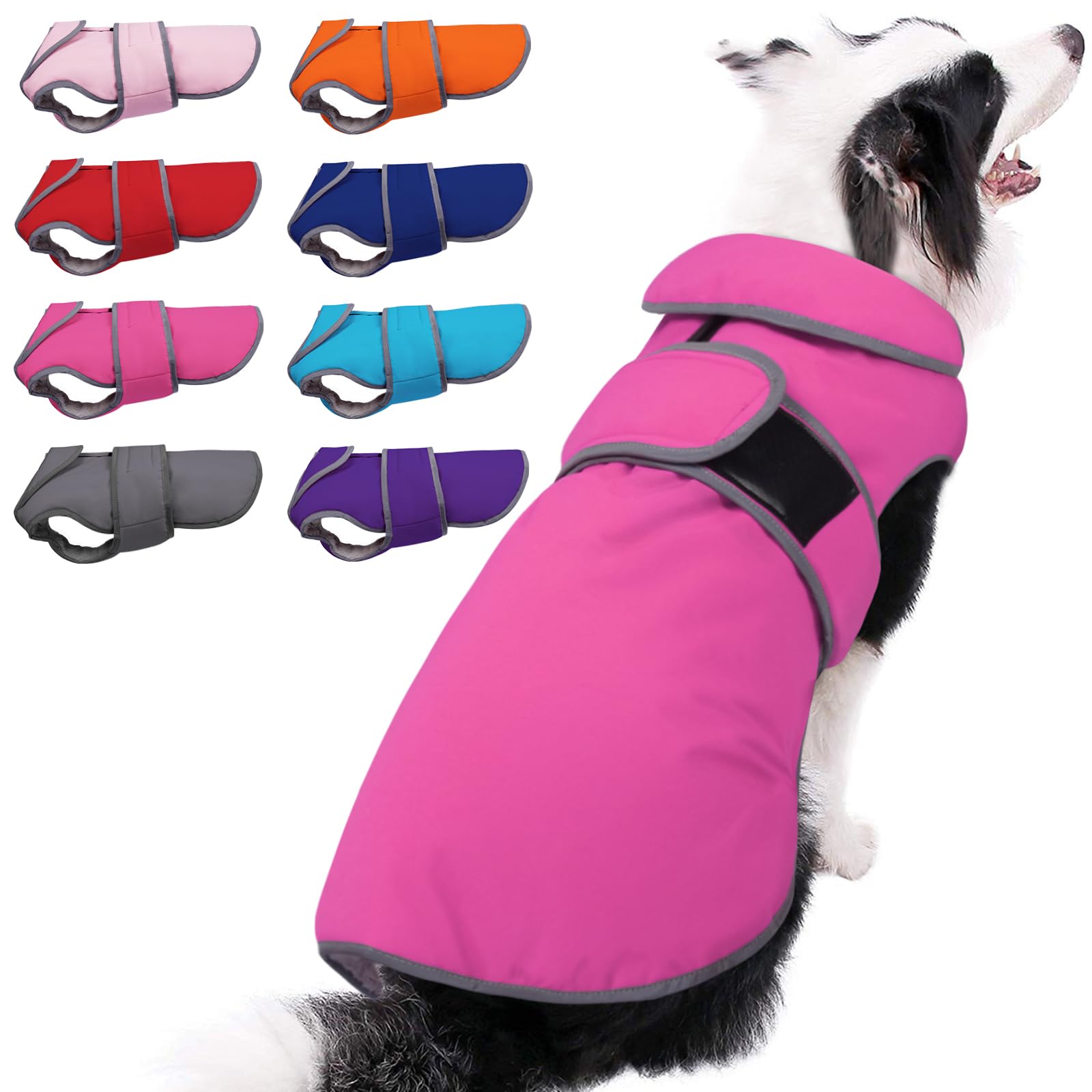 MIGOHI abrigo impermeable para perros con cremallera de arnés, ideal para paseos en lluvia.
