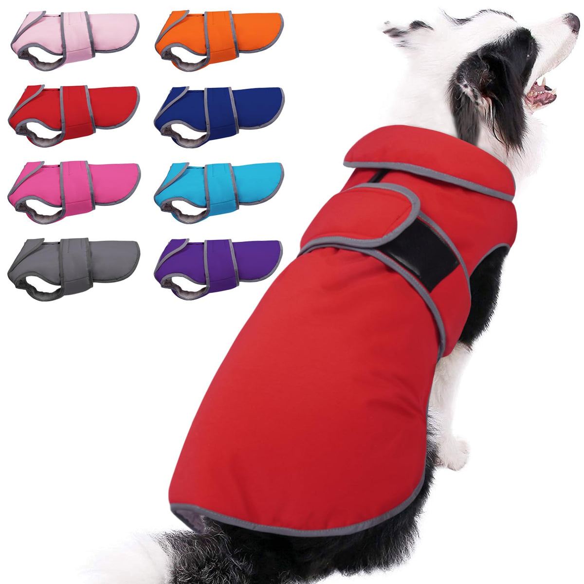 Abrigo MIGOHI reflectante e impermeable rojo XL, ideal para paseos nocturnos.