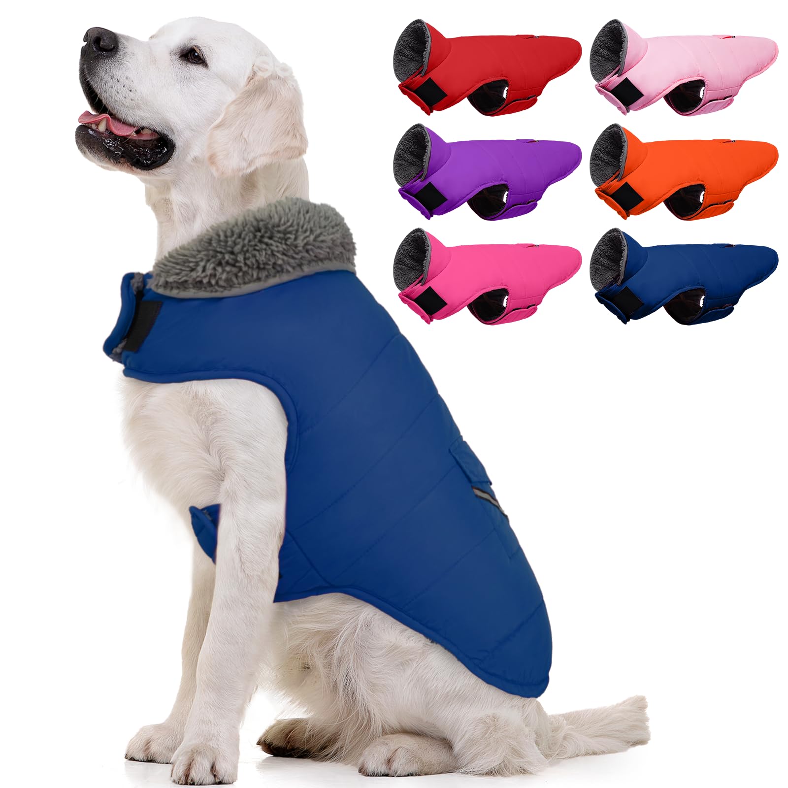 MIGOHI capa de invierno para perros con forro de felpa, cálida y reconfortante.