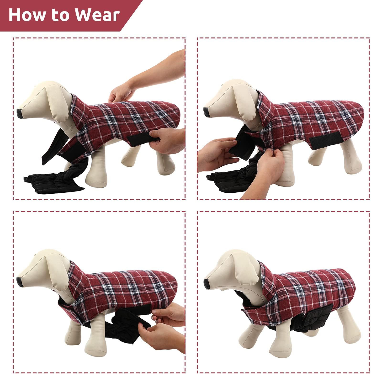 MIGOHI chaqueta, diseño a cuadros rojos, estilo británico para mascotas.