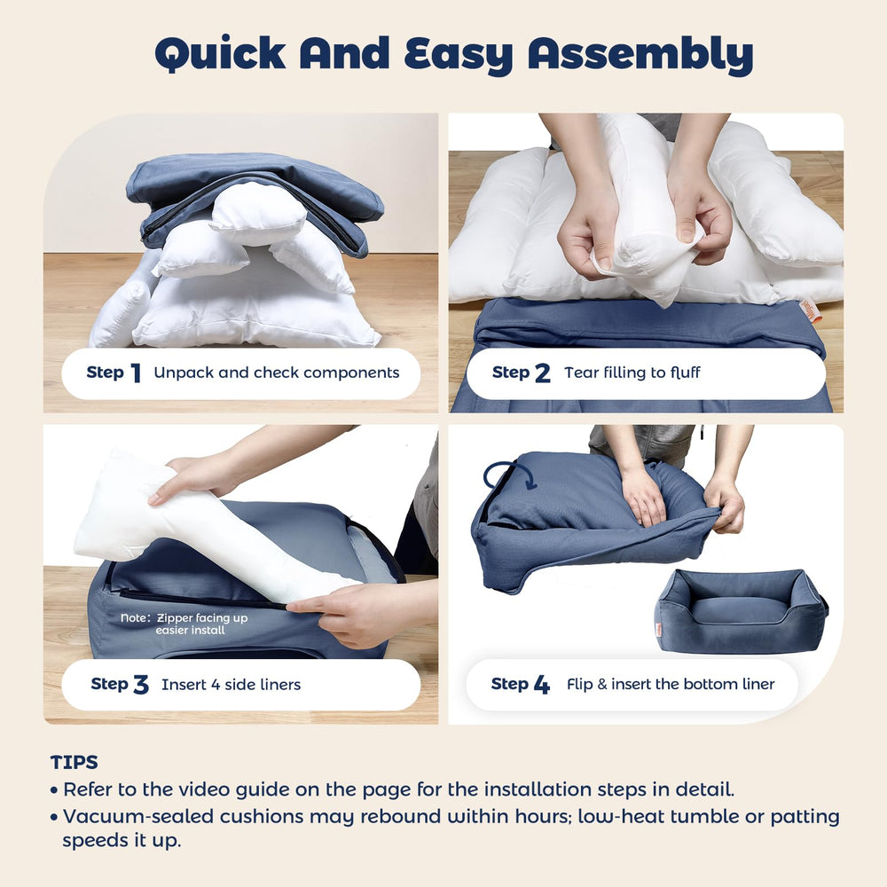 Miguel cama para perro exterior con funda removible y lavable.