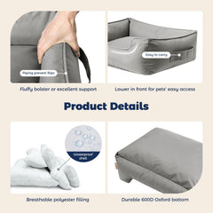 Cama Miguel exterior con funda desmontable para limpieza fácil.