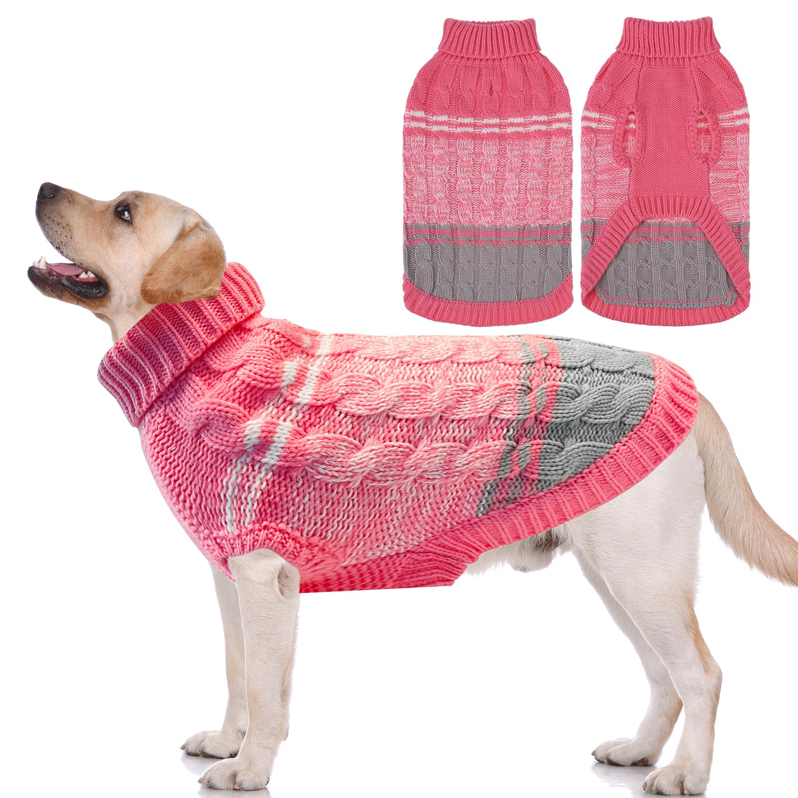Mihachi sudadera para perros con cuello alto rosa, ideal para días fríos