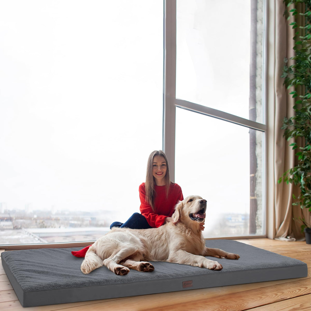 MIHIKK cama para perro ortopédica impermeable con cubierta lavable, ideal para accidentes.