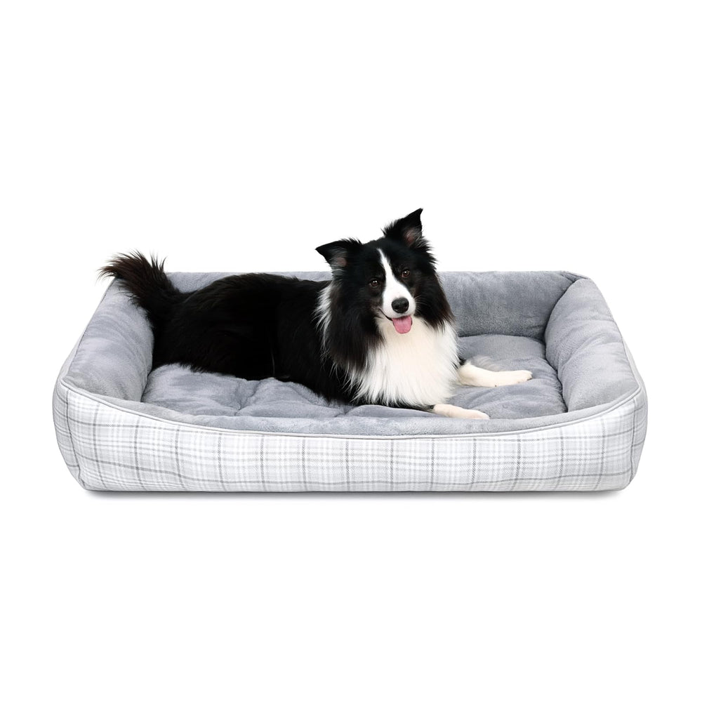MIHIKK cama extragrande para perros con costados de soporte para descanso estable.