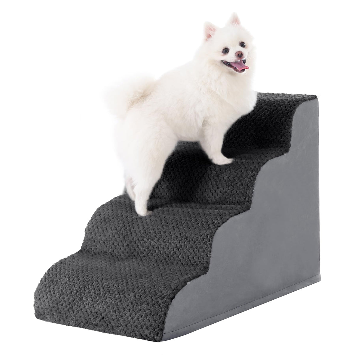 MIHIKK escalera para perros, curva de 4 pasos, subida suave y funda lavable para uso diario