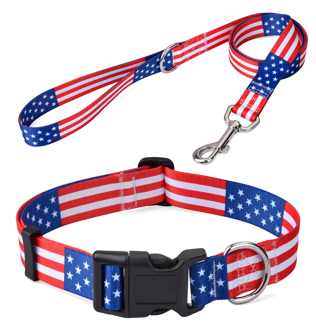 Collar Mihqy con bandera americana para paseos patrióticos y estilo diario.