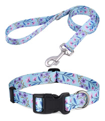 Collar Mihqy bohemio floral rosado para perros, cómodo y ajustable.