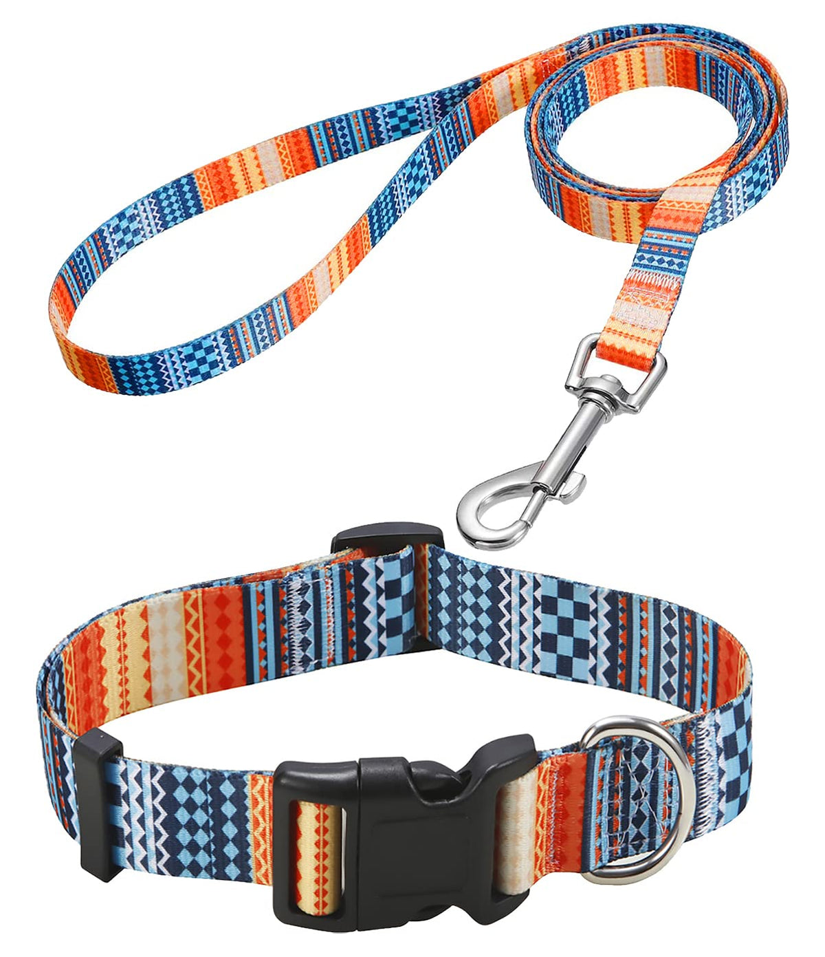 Mihqy collar perro bohemio floral tribal para paseos con estilo.