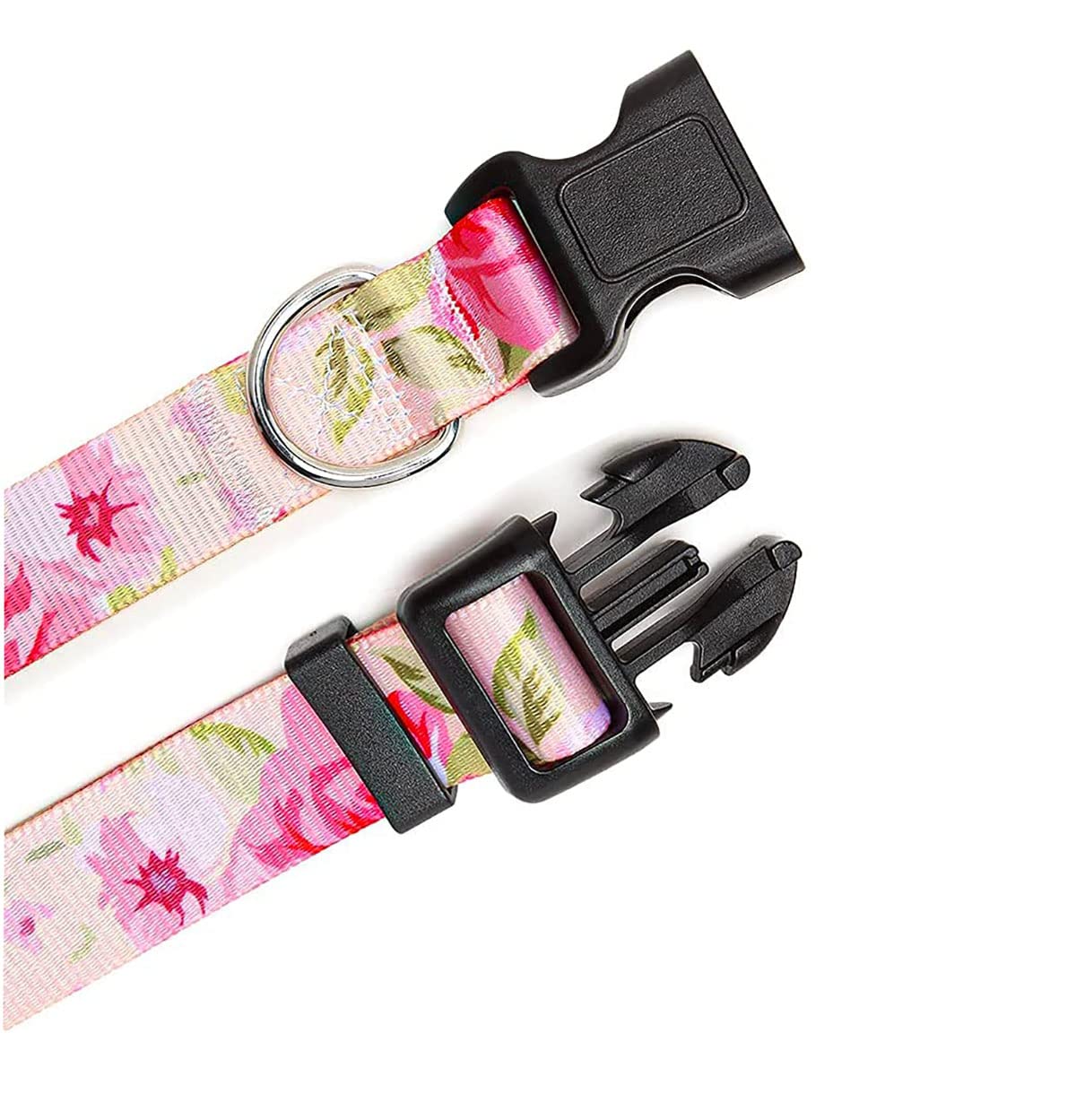 Collar Mihqy rosa-set perfil: ajuste cómodo para perros pequeños.